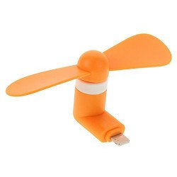 iPhone Lighting Portable Cell Phone Mini Electric Cooling Fan (Orange)
